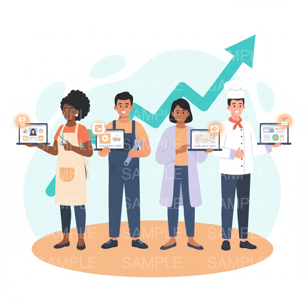 さまざまな業種の事業者が集客に成功するイメージ